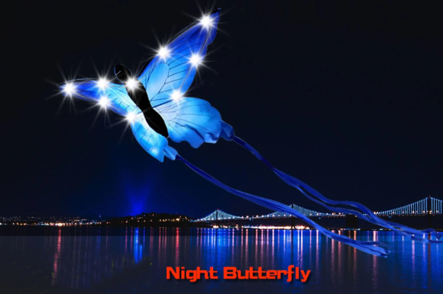 New Arrive High Quality Outdoor Fun Sports LED Butterfly Kite with Lights Good Flying Factory Outlet